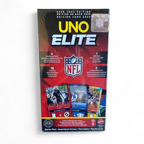 Mattel Other - Mattel UNO Elite NFL 2025 Core Edition Starter Pack Unisex OS Red Sealed Box